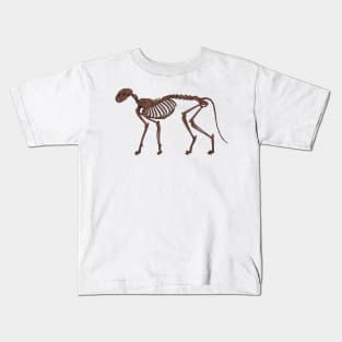 Cat Skeleton Fossilized Kids T-Shirt